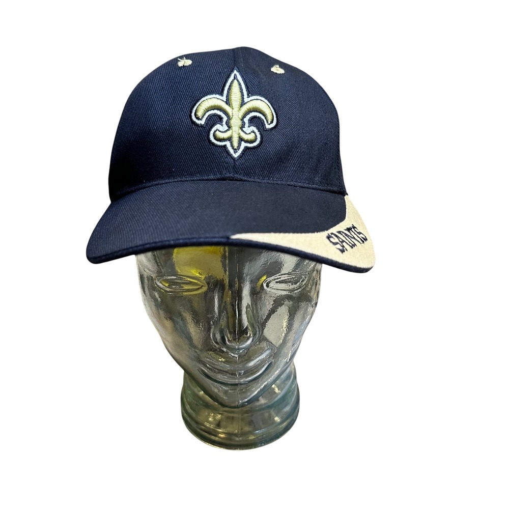 New Orleans Saints NFL Embroidered Gold Logo Baseball Hat Cap Black Beige OS